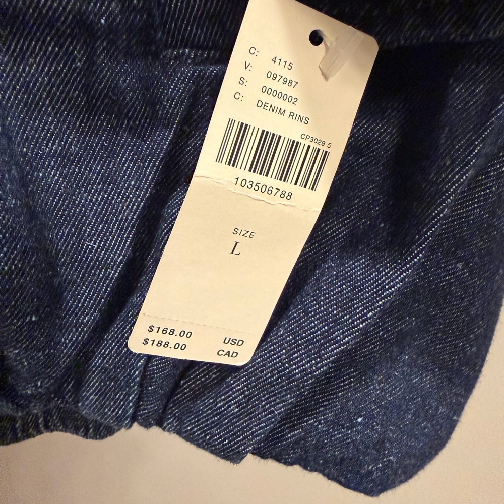 NWT Anthropologie Denim Bubble Bomber Jacket Size L - Picture 6 of 8